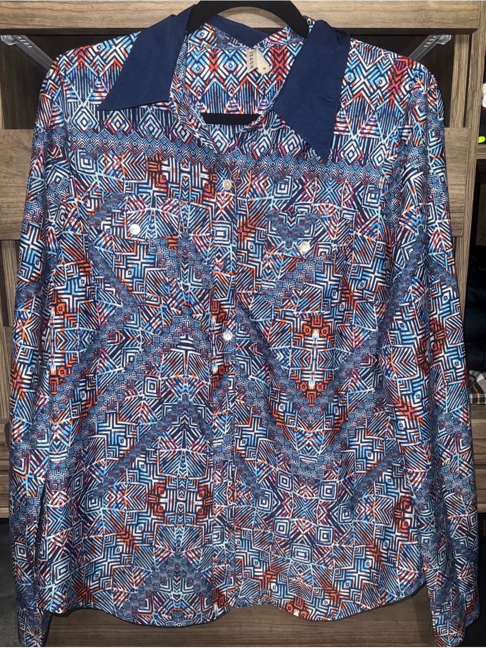 Roper Women's Button-Down Shirt - Blue/Navy/Red